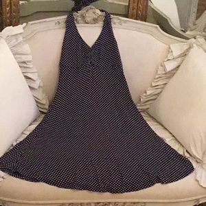 GUESS Polka Dot PINUP Halter Dress Size LARGE